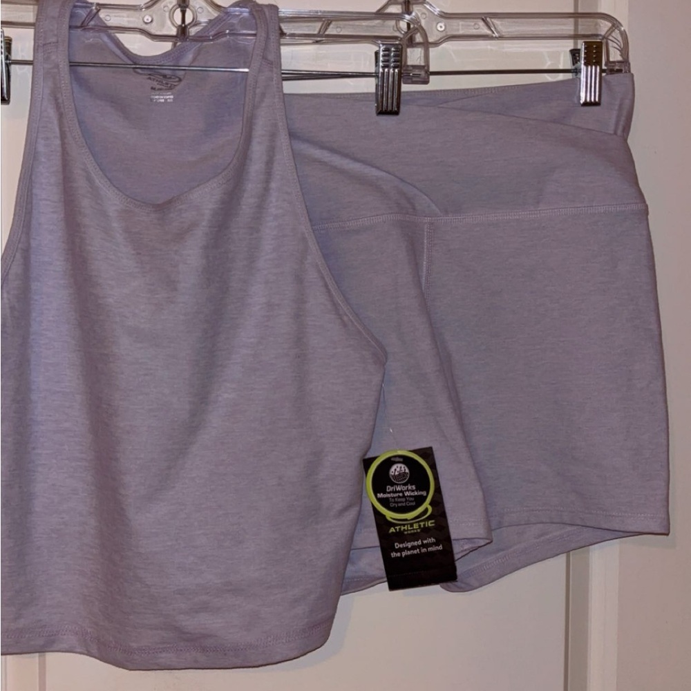 Light Purple Tank Top and Skirt Set
